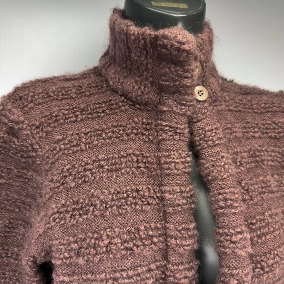 ESCADA VTG Heritage Mohair Top Buttons Eggplant Knitted Cardigan 70's 80's sz 40 - Picture 14 of 14